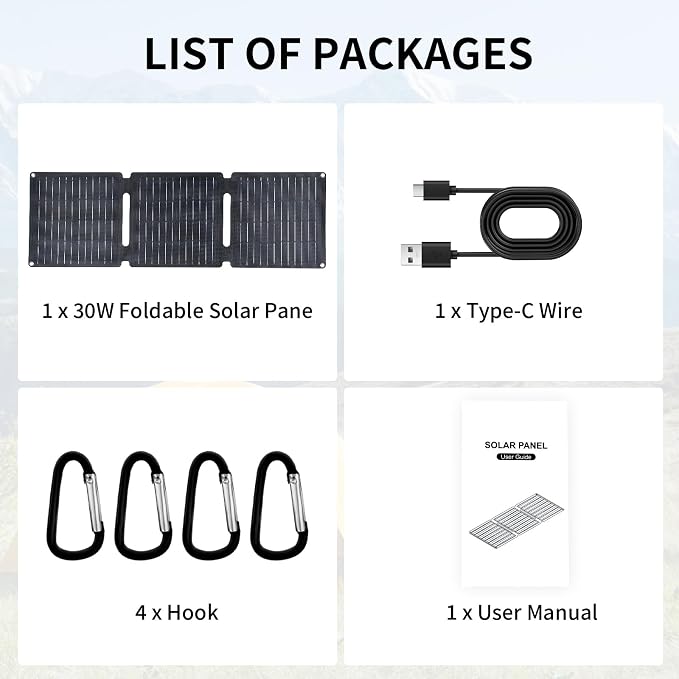 30W Portable Solar Panel, Foldable Solar Panels Charger - Image 8