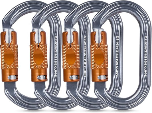 SOB Heavy Duty Steel Carabiner Clips -Auto Locking Climbing Carabiner, by SOB