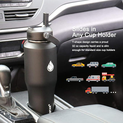 SENDESTAR Water Bottle 32oz, Wide Mouth Stainless Steel Vacuum Insulated Double - Image 2