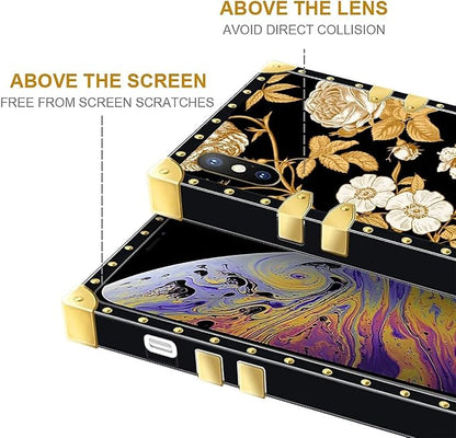 Compatible with iPhone XR Case, Blooming Rose Golden Flower Luxury Golden - Image 7