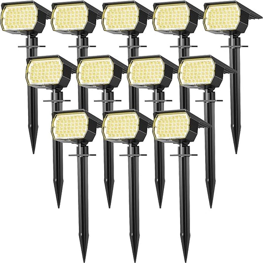 WENATY Solar Spot Lights Outdoor Waterproof IP65, 12 Pack Landscape Spotlights by WENATY