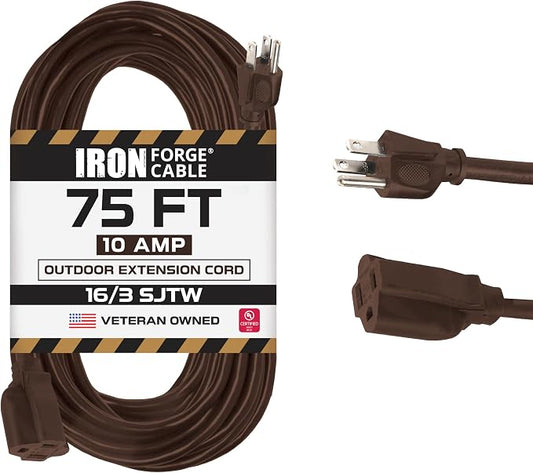 Iron Forge Cable Outdoor Brown Extension Cord 75 ft by IronForgeCable