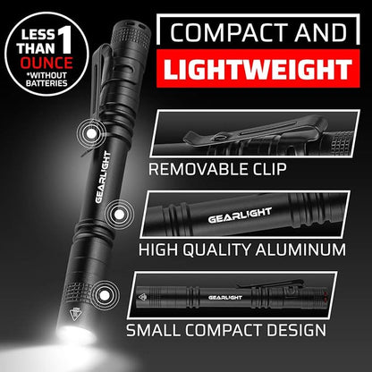 GearLight S100 LED Pocket Pen Light- 2 Small, Compact Flashlights - Image 3