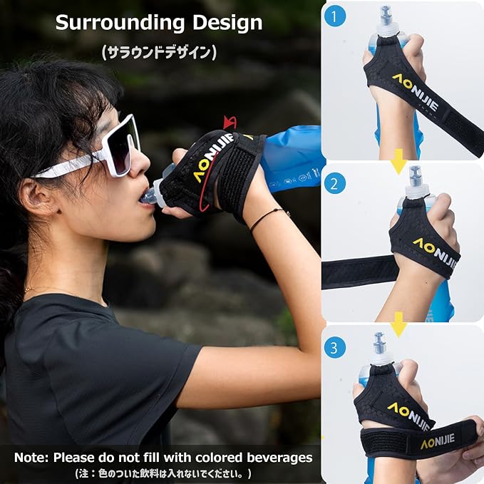 Azarxis TPU Soft Flask Collapsible Water Bottle Running Folding Gel Water - Image 5