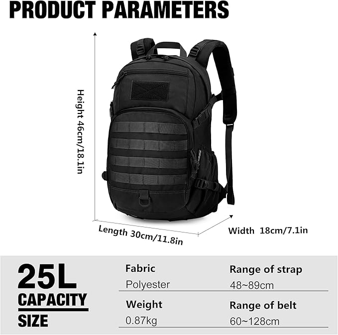 Mardingtop Small Tactical Backpack, Molle Hiking Backpack - Image 3