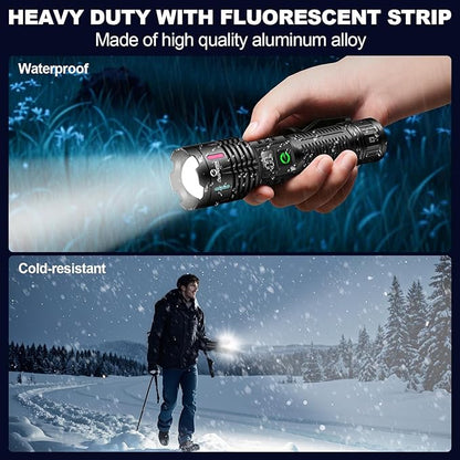 Esgreen Rechargeable Flashlights High Lumens 100000 Single 2 Modes, Super - Image 7
