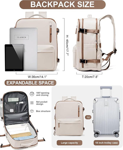 WONHOX Large Travel Backpack Carry on Flight Approved Laptop Work Business - Image 3