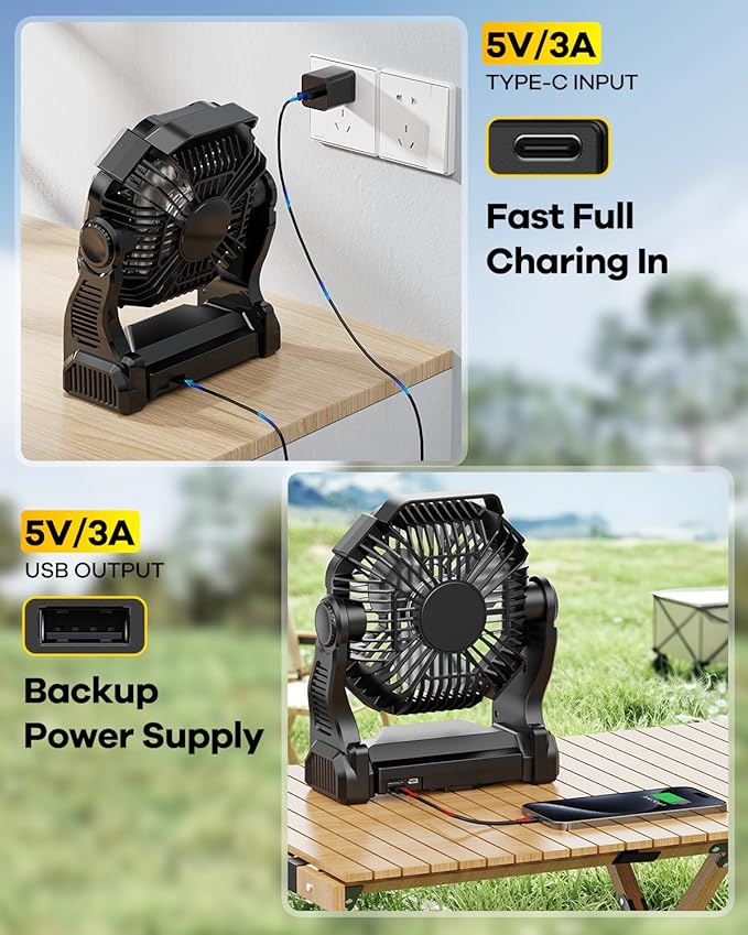 30000mAh Rechargeable Camping Fan - Image 3