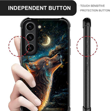 for Samsung Galaxy S23 Plus Case, Star Cave Hungry Wolf Pattern Graphic Design - Image 6