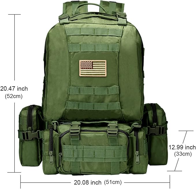 CVLIFE Tactical Backpack Military Army Rucksack 60L Large Assault Pack - Image 2