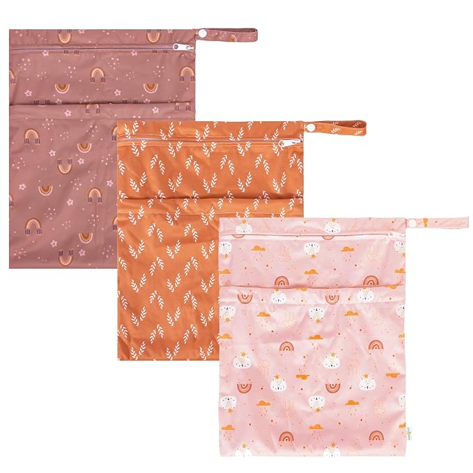 babygoal Wet Dry Bags for Baby Cloth Diapers, Washable Travel Bags, Gym Bag for - Image 2