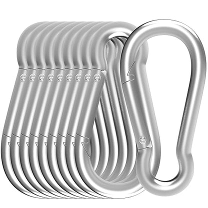 Carabiner, Heavy Duty Galvanized Steel Spring Snap Hook Carabiner Clips by High-PQ