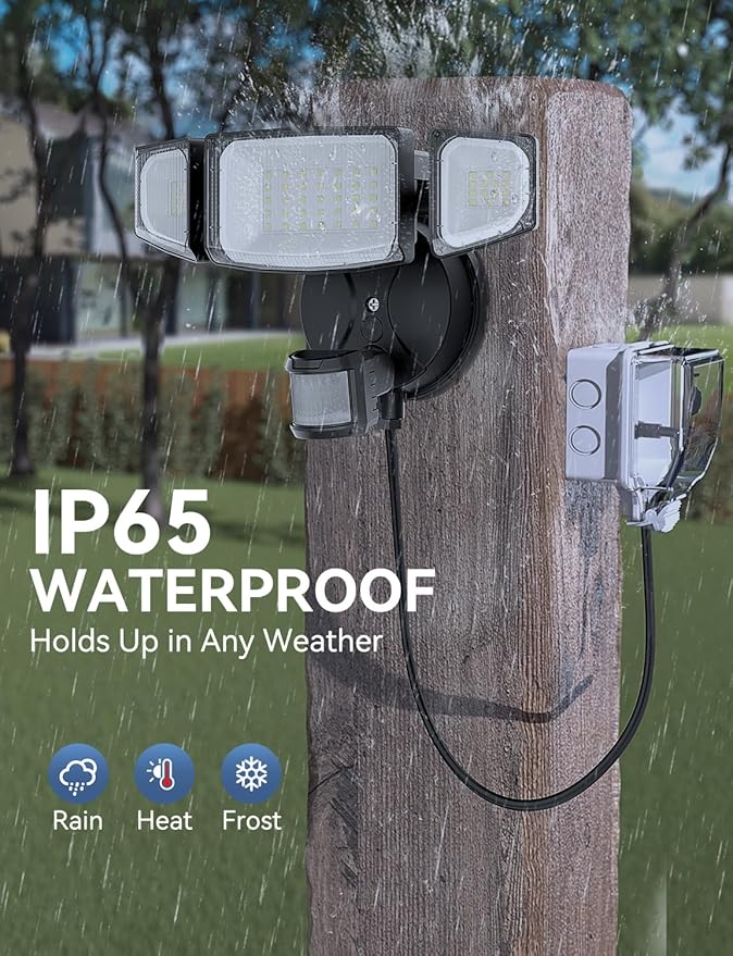 Olafus 50W Motion Sensor Outdoor Light Plug in, Motion Flood Light Dusk to Dawn - Image 7