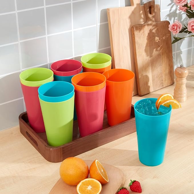 Plastic Tumblers 35-ounce Large Cups Reusable Drinking Glasses set of - Image 4