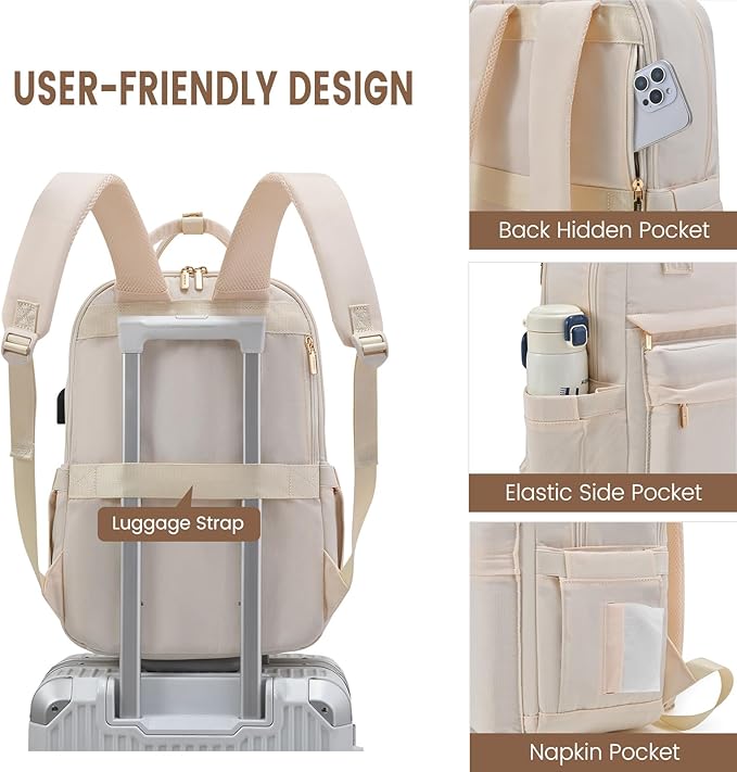LOVEVOOK Laptop Backpack for Women 15.6 Inch Laptop Bag - Image 3