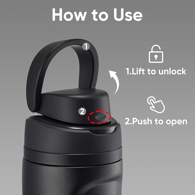 Fijinhom 24 oz Insulated Water Bottle, Stainless Steel Sports Water Bottle - Image 2