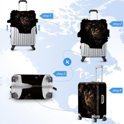 ANNA QUEEN Gold Butterfly Travel Luggage Cover -Stretchable Airplane Suitcase - Image 6