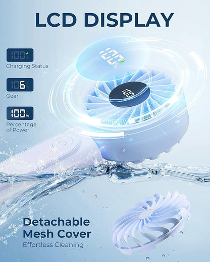 Peiyuu Portable Fan, 4000mAh Rechargeable, 180° Foldable Mini Desk Fan - Image 5