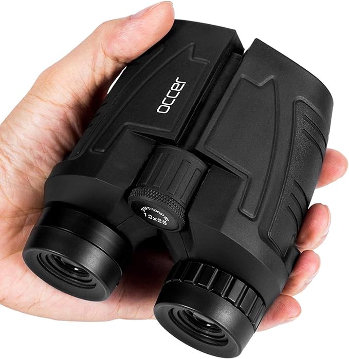 Occer 12x25 Compact Binoculars for Adults and Kids, Large Eyepiece Waterproof by occer