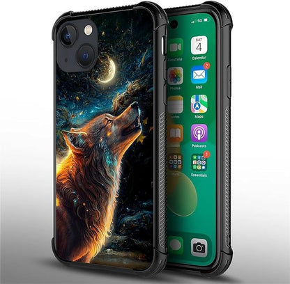 for iPhone 14 Plus Case, Star Cave Hungry Wolf Pattern Graphic Design Girl Boy - Image 3