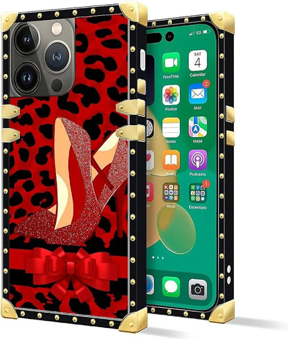 Compatible with iPhone 14 Pro Case, Elegant High Heels Luxury Golden Decoration - Image 2