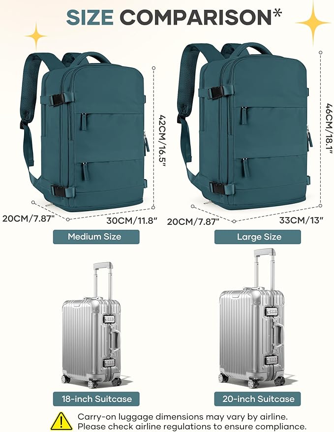 coofay Travel Backpack For Women Men Airline Approved Carry On Backpack Flight - Image 4