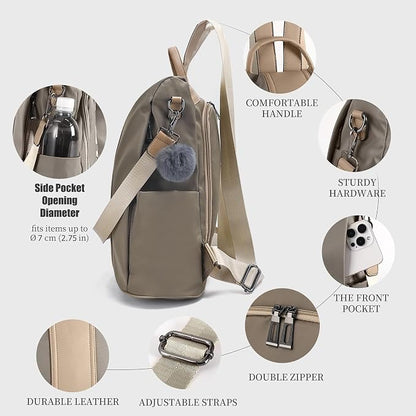PINCNEL Women Backpack Purse Waterproof Nylon Anti-theft Rucksack Lightweight - Image 7