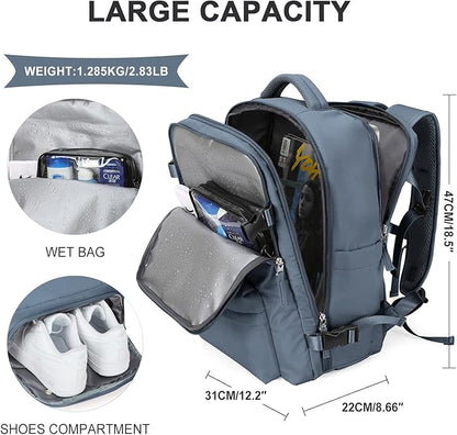 WONHOX Large Travel Backpack Carry on Flight Approved Laptop Work Business - Image 2