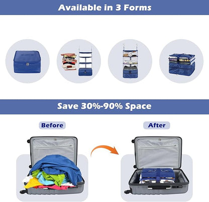 Surblue Hanging 3-Shelf Closet Organizer Pocket Collapsible Washable Oxford - Image 3