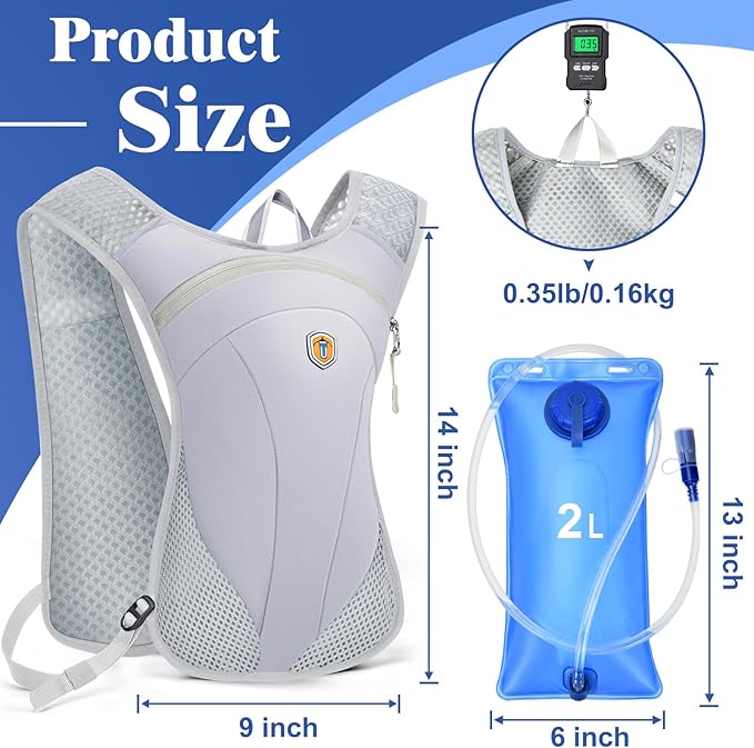 Hydration Backpack with 2L Water Bladder Bag, Lightweight and Breathable - Image 2