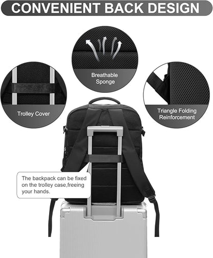 WONHOX Large Travel Backpack Carry on Flight Approved Laptop Work Business - Image 5
