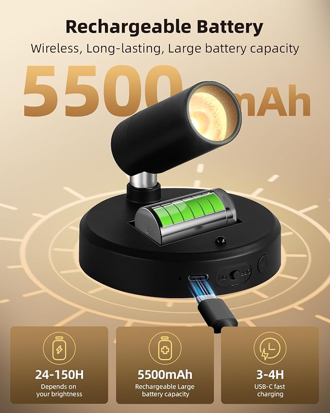 EZVALO Spotlights Indoor with Remote, 5500mAh Rechargeable Picture Lights - Image 2