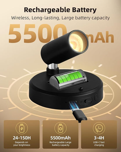 EZVALO Spotlights Indoor with Remote, 5500mAh Rechargeable Picture Lights - Image 2