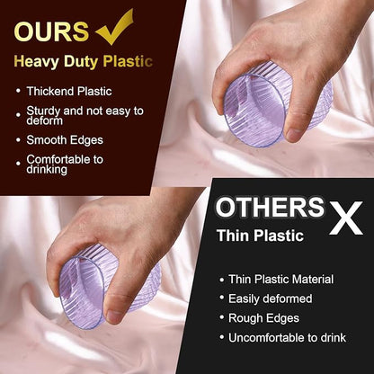 Lueumxc 40 Pack Plastic Ribbed Wine Glasses, 14Oz Origami Disposable Wine - Image 3