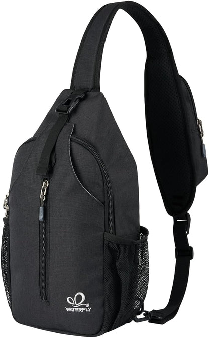 WATERFLY RFID Crossbody Sling Backpack Sling Bag Travel Hiking Chest Bag Daypack by Waterfly