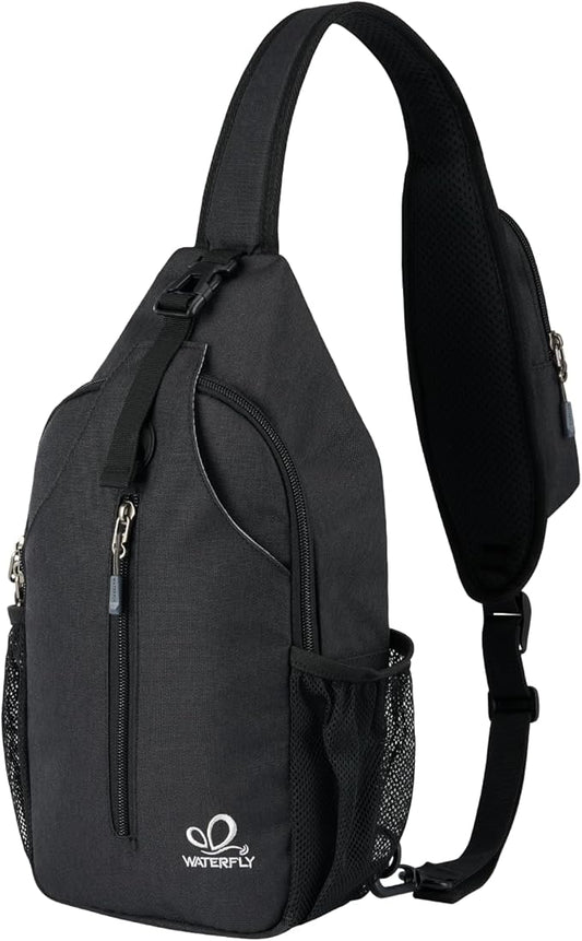 WATERFLY RFID Crossbody Sling Backpack Sling Bag Travel Hiking Chest Bag Daypack by Waterfly