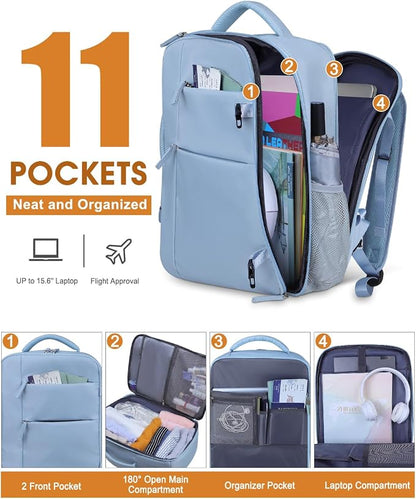 Capolo Travel Backpack for Women Men Waterproof Laptop Backpack Airlines - Image 3