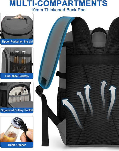 Pritent Cooler Backpack for Men Women Insulated Waterproof Backpack Cooler Leak - Image 6
