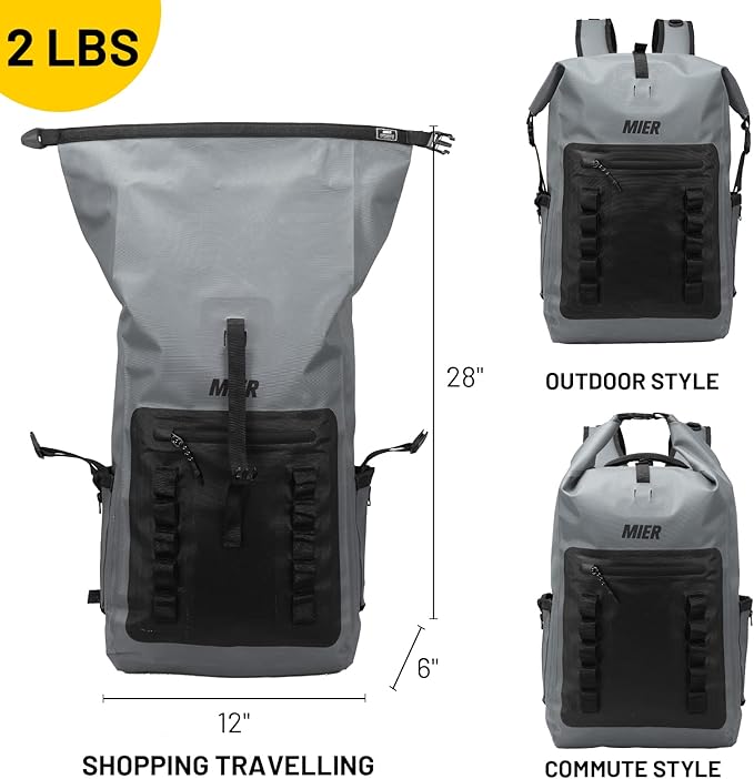 MIER Dry Bag Waterproof Backpack 30L Dry Sack Heavy Duty Roll-Top Closure - Image 5