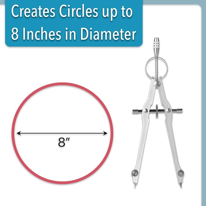 Mr. Pen- Professional Compass for Geometry, Extra Lead, Metal Compass, Compass - Image 3