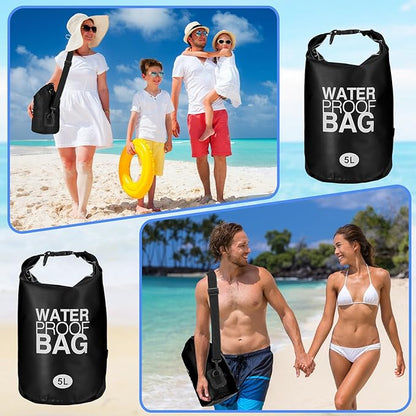 Jexine 10 Pack Dry Bag Waterproof, 5L Ultralight Dry Sacks Roll Top Storage Bag - Image 3