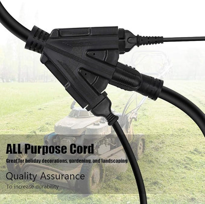25FT 12/3 Outdoor Extension Cord, Heavy Duty 3-Outlet SJTW Indoor/Outdoor - Image 3