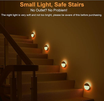 YUNLEX 2 Pack Amber Night Light, Battery Operated Night Light, 2.6" Small - Image 3