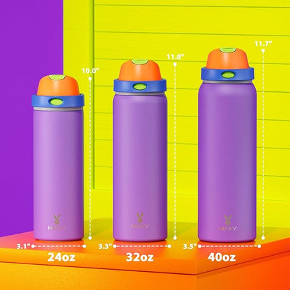 24 oz Insulated Water Bottle for Women: Meoky Stainless Steel Metal Water Bottle - Image 3