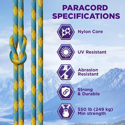 TECEUM Reflective Paracord Rope 1000 – 1000ft/200ft/100ft/50ft – 40+ Colors – - Image 3