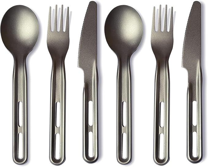 Titanium Flatware Knife Fork Spoon 2Sets by preservingnatureswonders%E2%80%93premiuminsectspecimensforenthusiasts