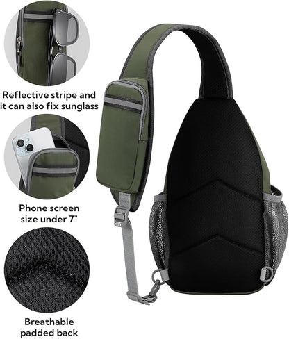 WATERFLY Crossbody Sling Backpack Sling Bag Travel Hiking Chest Bags Daypack - Image 5