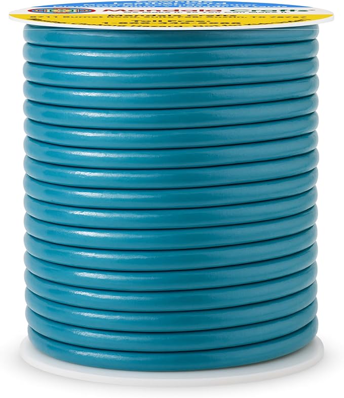 Mandala Crafts Round Genuine Teal Leather Cord - Image 2