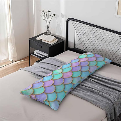 Body Pillow Covers Mermaid Body Pillowcase 20"X54", Mermaid Scales Couch Body - Image 7