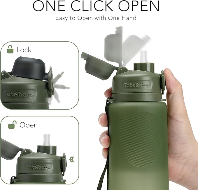 TakeToday Collapsible Water Bottles 32oz, Foldable Travel Water Bottle - Image 5